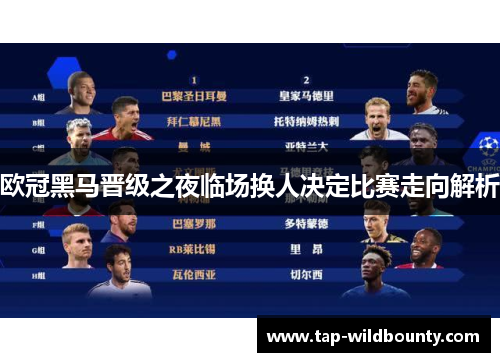 欧冠黑马晋级之夜临场换人决定比赛走向解析